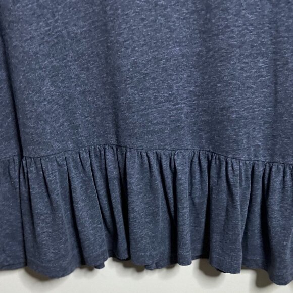 the GREAT Ruffled Peplum Tee Spacedye Blue Short Sleeve Top Size 2 Medium - Picture 2 of 5